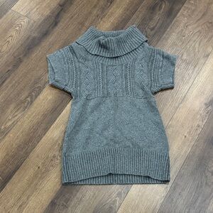 Gray Turtleneck Cable Knit Sweater Banana Republic